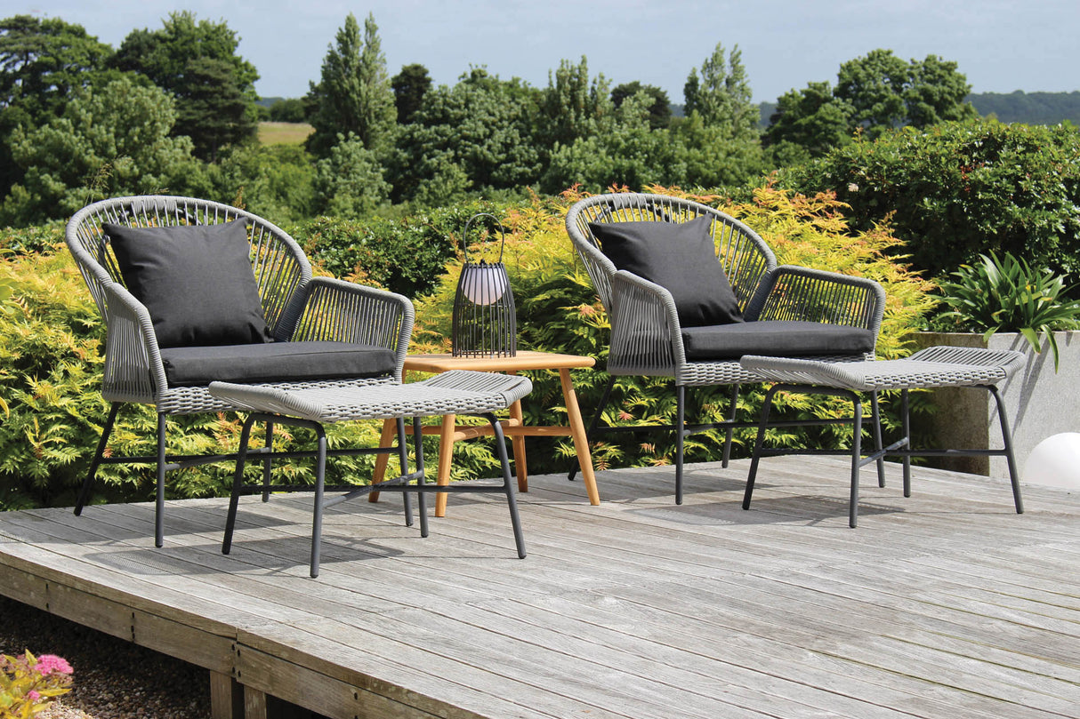 Miyako Slate Easy Chair & Footstool