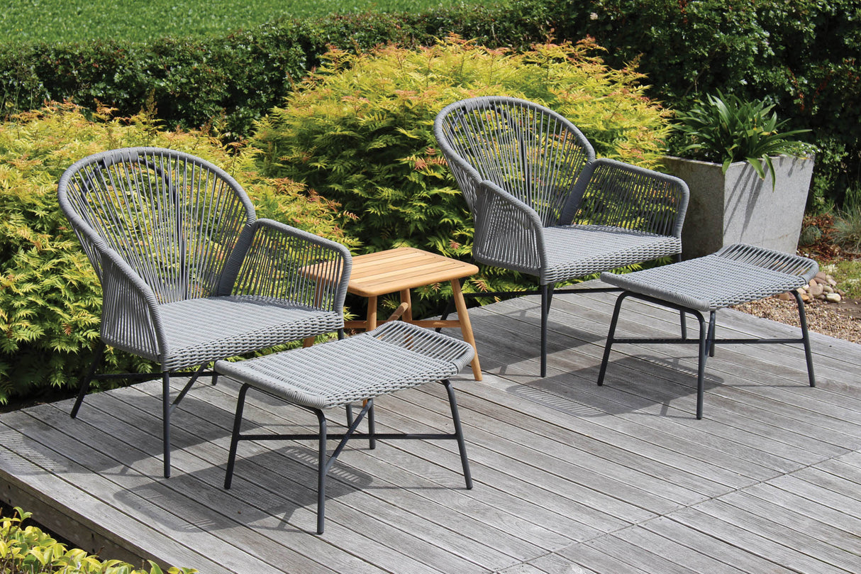 Miyako Slate Easy Chair & Footstool