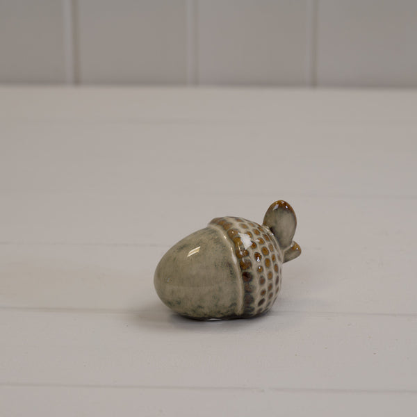 Beige Mottle Ceramic Acorn Decoration L7xD5xH5cm Weight-62g