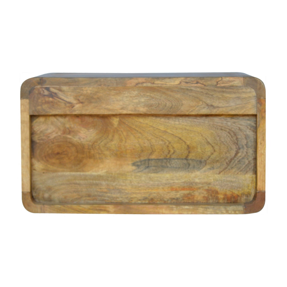 Curved Oak-ish Floating Bedside Table