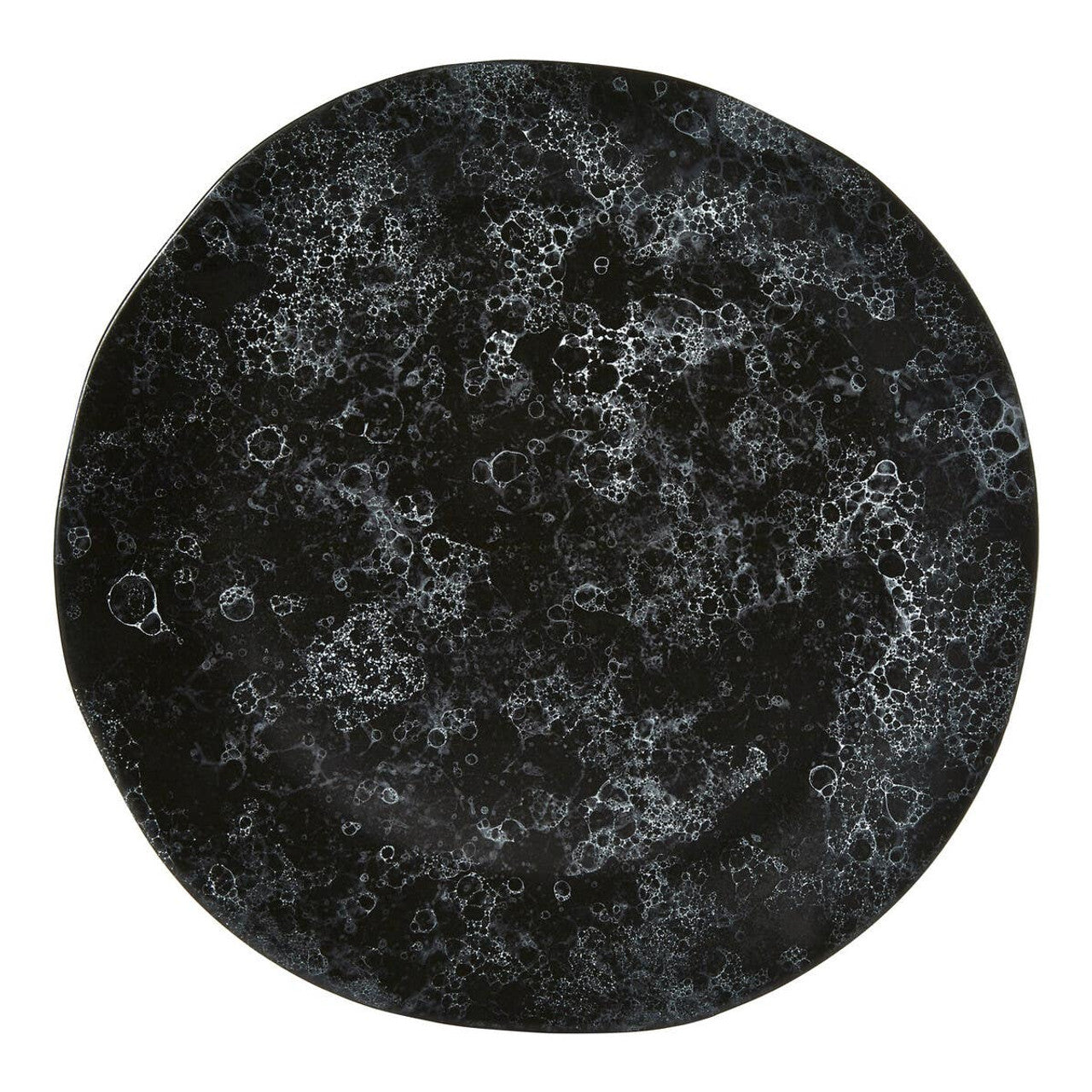Vara Black Marble Effect Pizza Plate