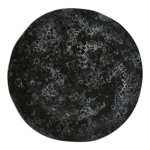 Vara Black Marble Effect Pizza Plate