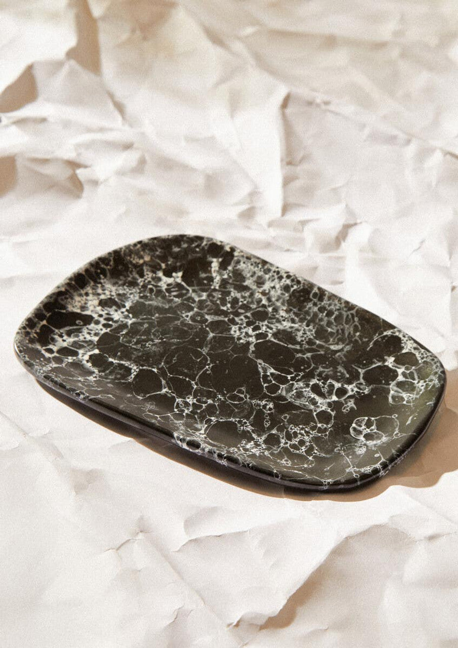 Vara Black Marble Effect Serving Platter