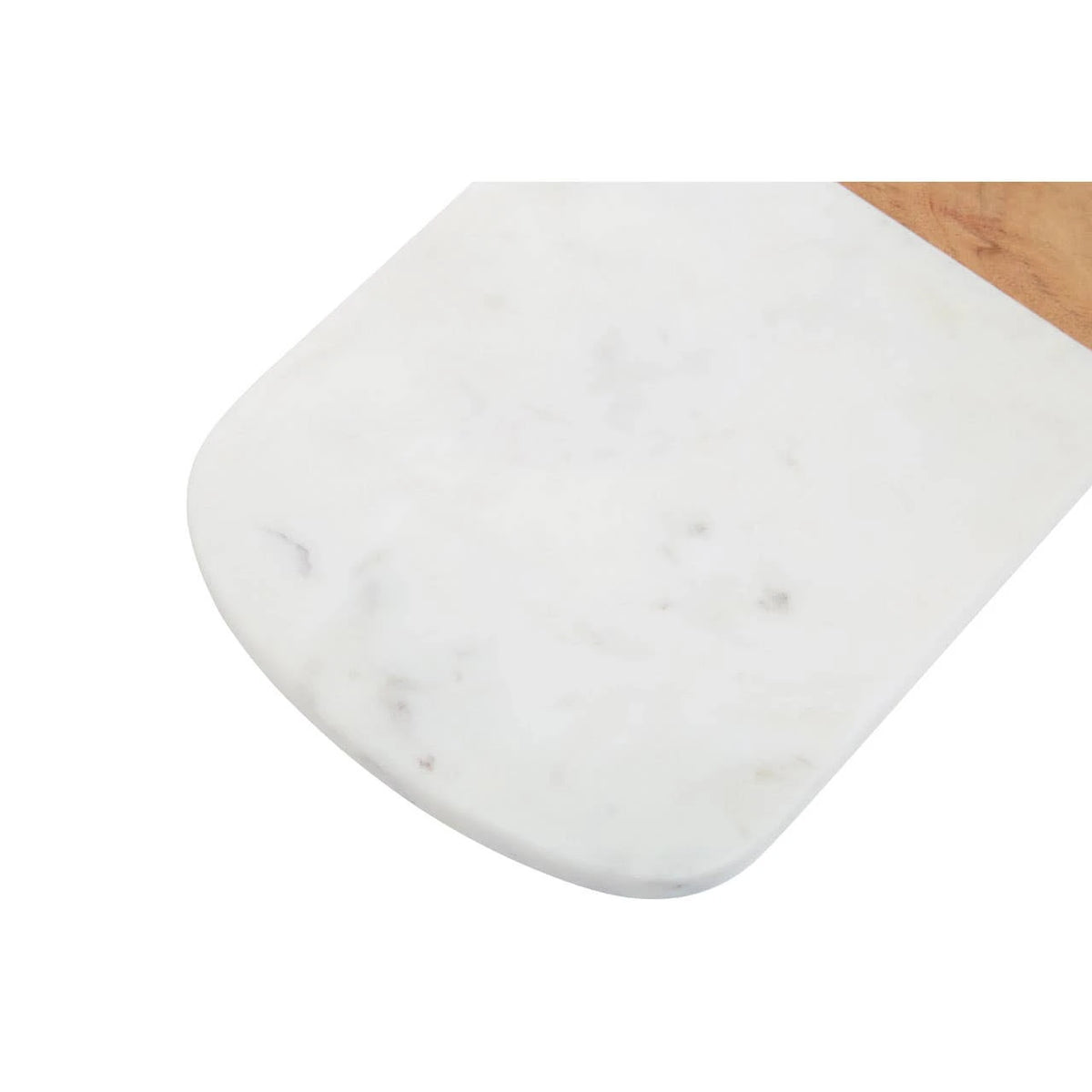 Close-up of the rounded white marble end of the Loxley Rectangular Paddle Board.