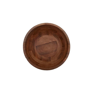 Top view of the large Hewn mango wood bowl showing the natural wood interior