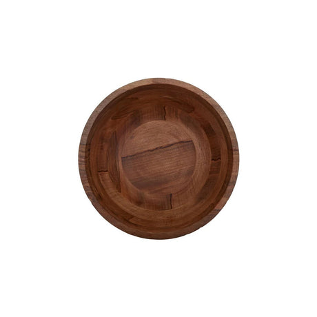 Top view of the large Hewn mango wood bowl showing the natural wood interior