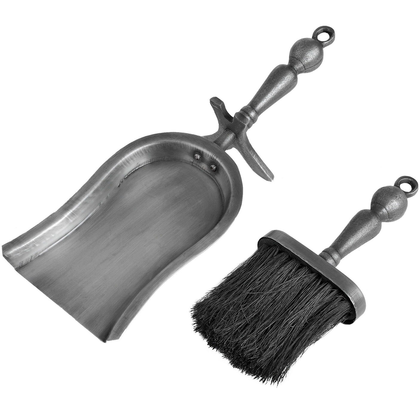Antique Pewter Hearth Tidy Set