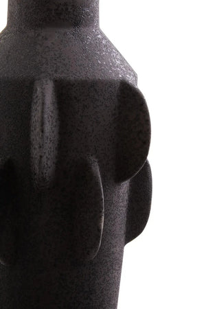 Iona Black Textured Stoneware Large Vase, alternative view.
