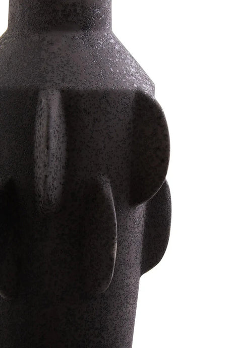 Iona Black Textured Stoneware Large Vase, alternative view.