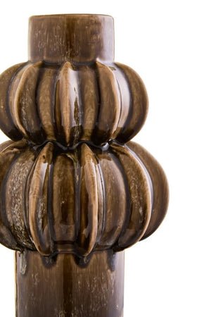 Orsa Brown Stoneware Bubble Vase, alternative view.