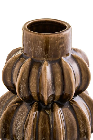 Orsa Brown Stoneware Bubble Vase, shown from another angle.