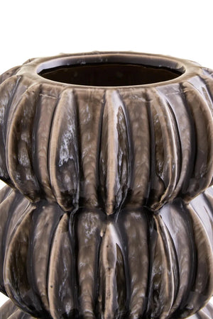 Orsa Grey Stoneware Bubble Vase, shown from another angle.