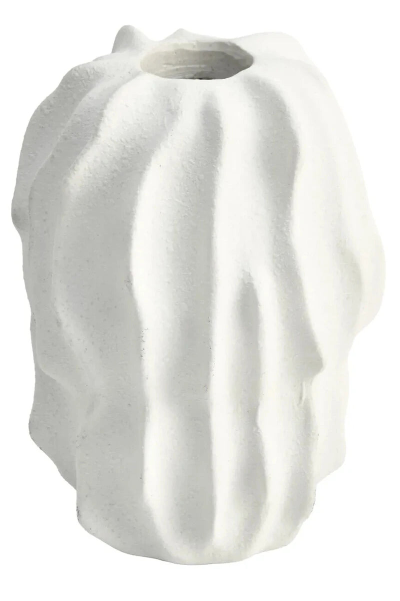 Soren White Textured Bud Vase, showing the textured finish.