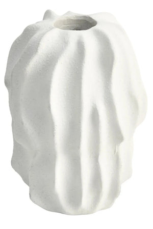 Soren White Textured Bud Vase, showing the textured finish.
