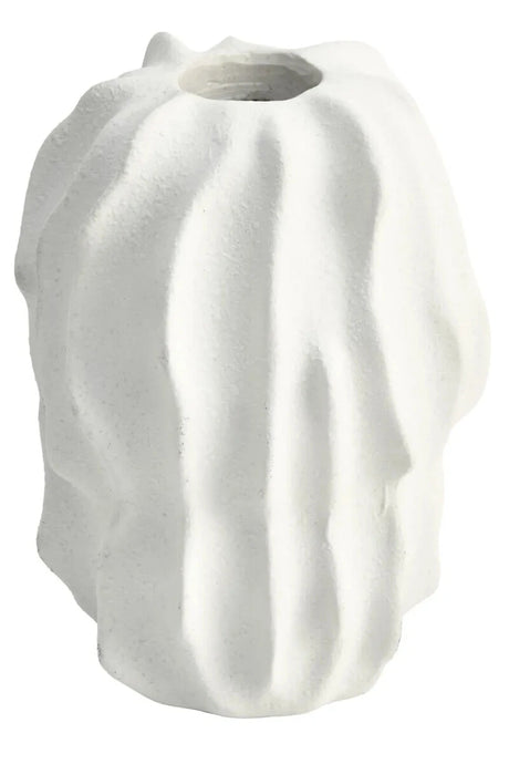 Soren White Textured Bud Vase, showing the textured finish.