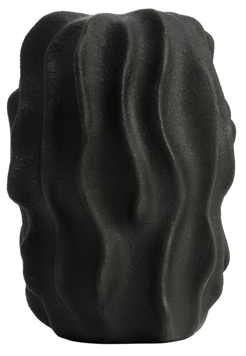 Soren Black Textured Bud Vase, showing the textured finish.