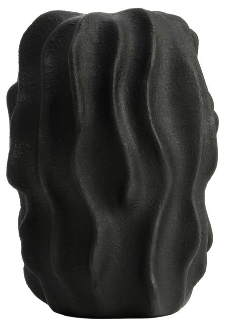 Soren Black Textured Bud Vase, showing the textured finish.