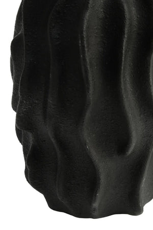 Soren Black Textured Bud Vase, detail of the surface finish.
