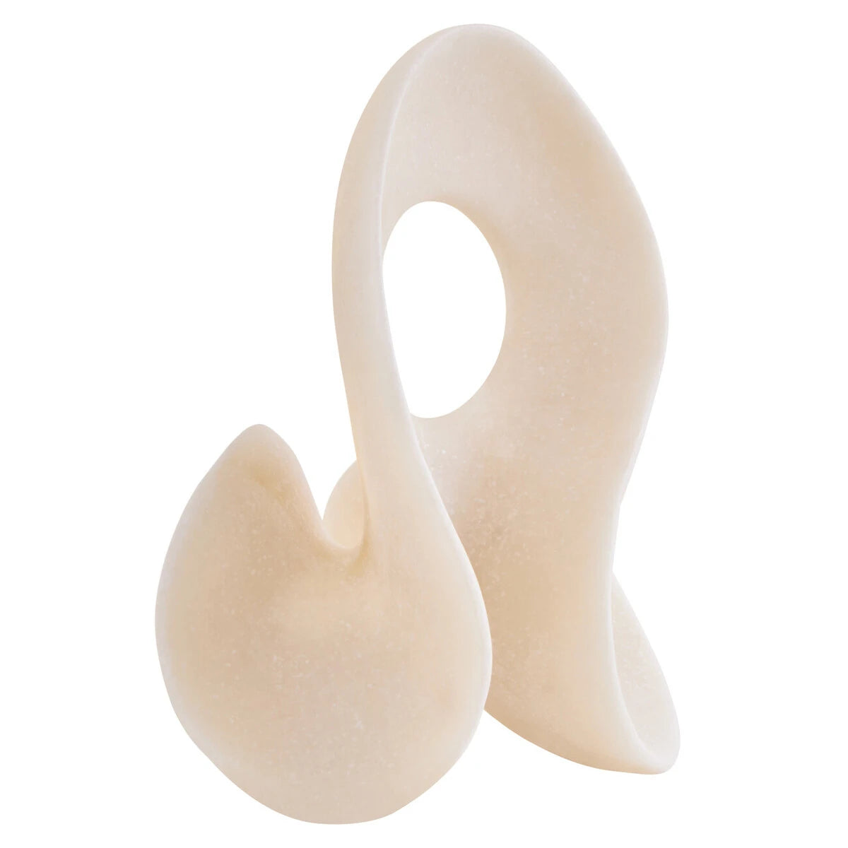 Soren White Marble Effect Small Abstract Loop Sculpture, showing the textured finish.