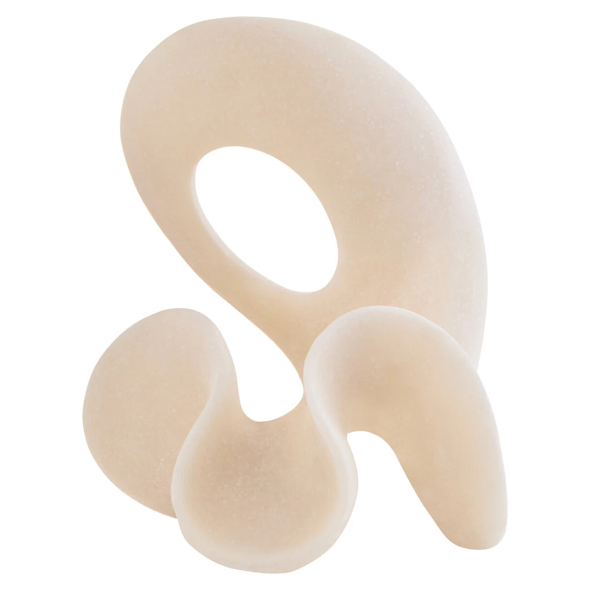 Soren White Marble Effect Small Abstract Loop Sculpture, shown from another angle.