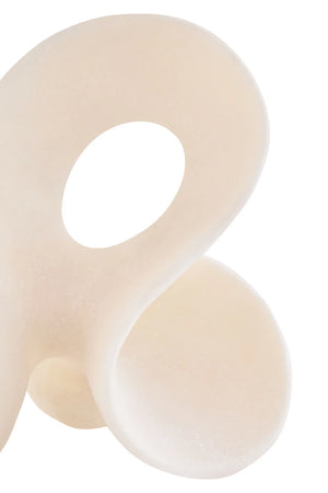 Soren White Marble Effect Small Abstract Loop Sculpture, detail of the surface finish.