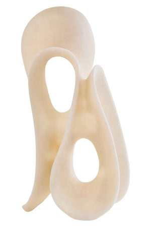 Soren White Marble Effect Large Abstract Loop Sculpture, a large white marble effect abstract sculpture with a flowing looped form.