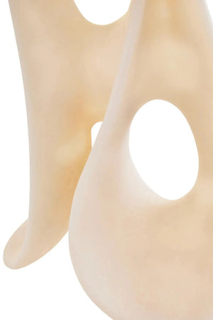 Soren White Marble Effect Large Abstract Loop Sculpture, shown from another angle.