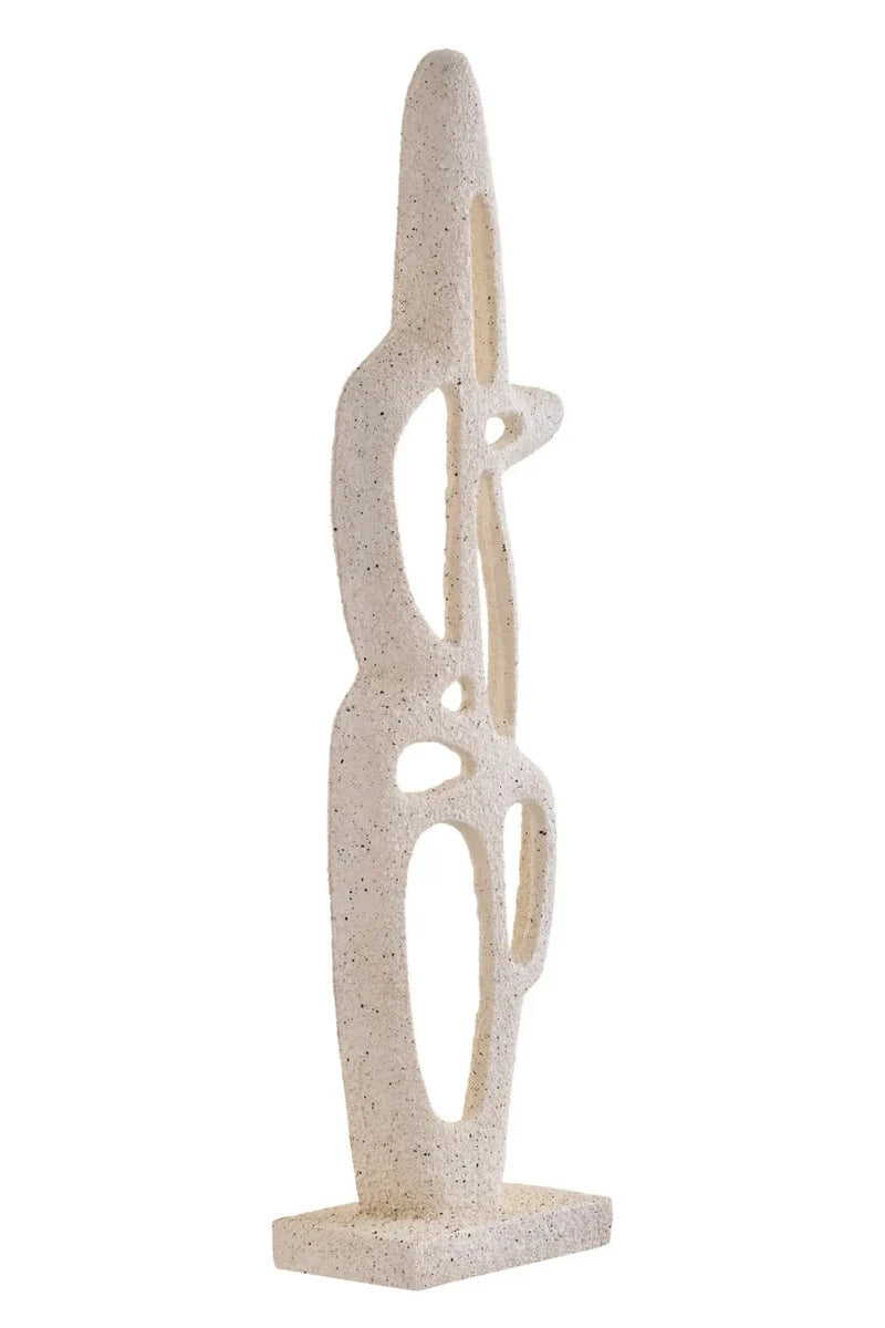 Soren Cream Textured Abstract Interlocking Sculpture, detail of the surface finish.