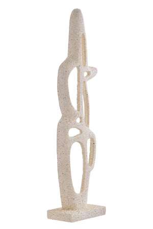 Soren Cream Textured Abstract Interlocking Sculpture, detail of the surface finish.