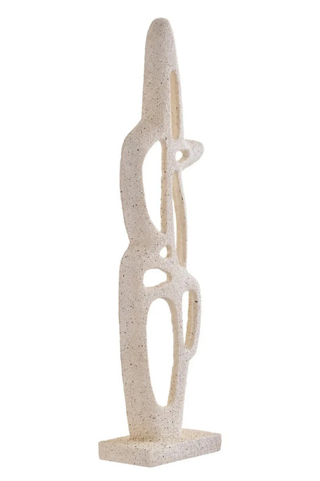 Soren Cream Textured Abstract Interlocking Sculpture, detail of the surface finish.