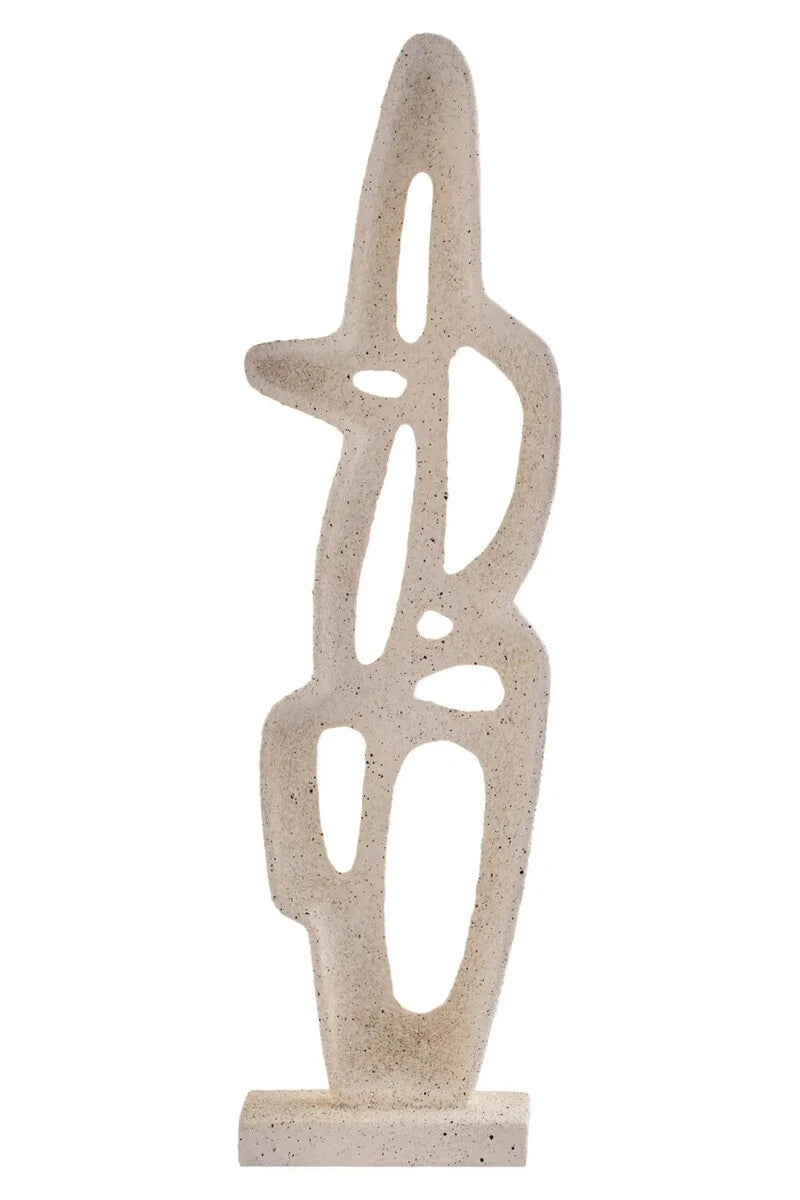 Soren Cream Textured Abstract Interlocking Sculpture, showing the textured finish.