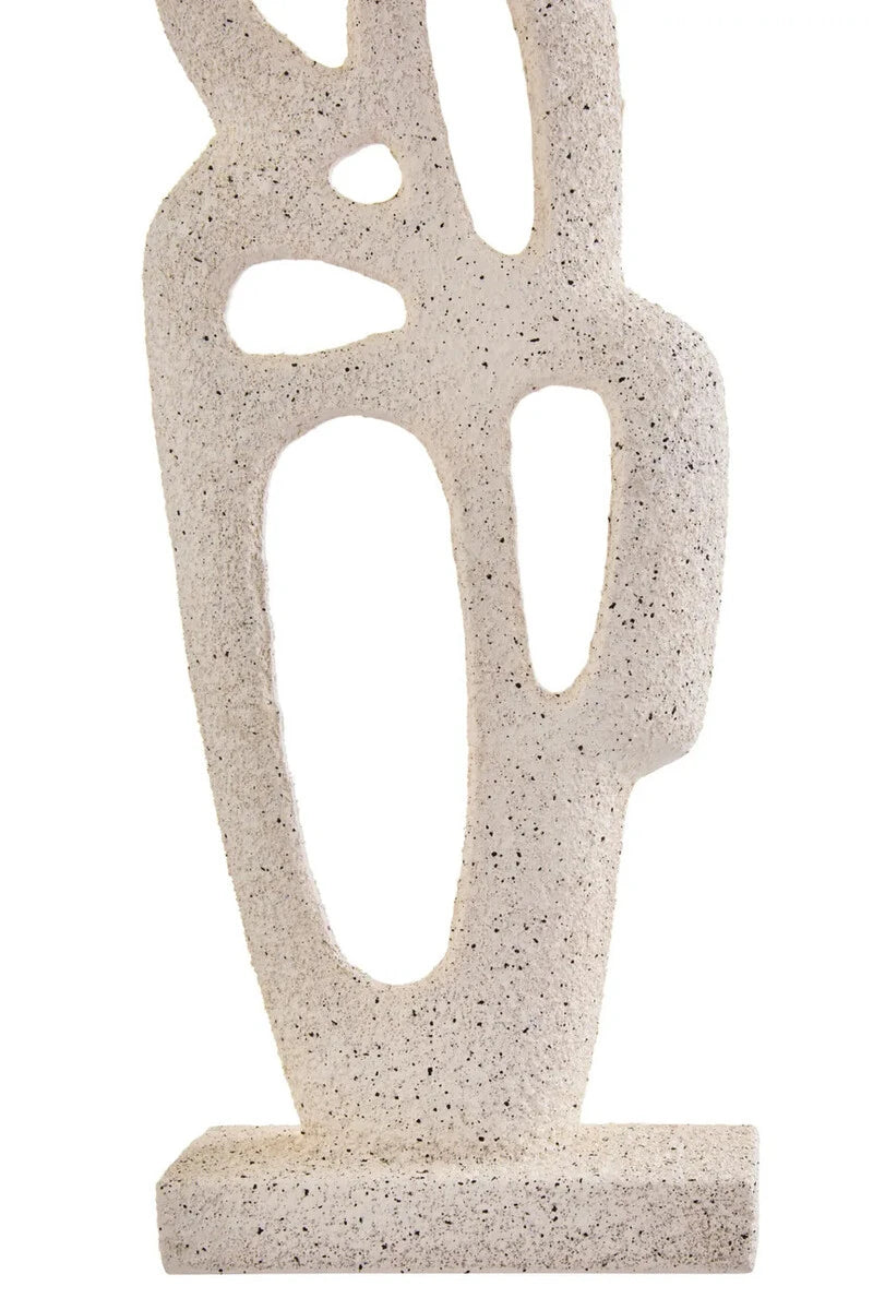 Soren Cream Textured Abstract Interlocking Sculpture, shown from another angle.