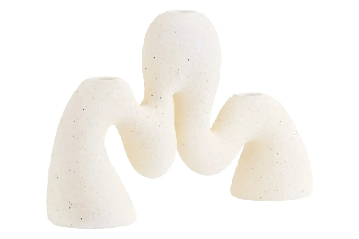 Soren Cream Organic Candle Holder, alternative view.