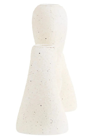 Soren Cream Organic Candle Holder, shown from another angle.