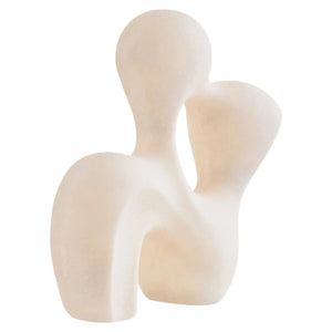 Soren White Marble Effect Organic Sculpture, showing the textured finish.