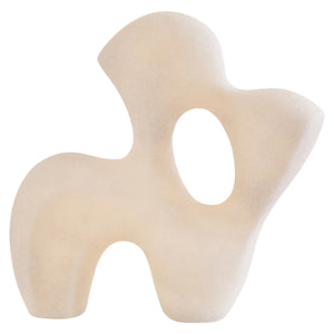 Soren White Marble Effect Organic Sculpture, a flowing white marble effect abstract sculpture with a central hollow.