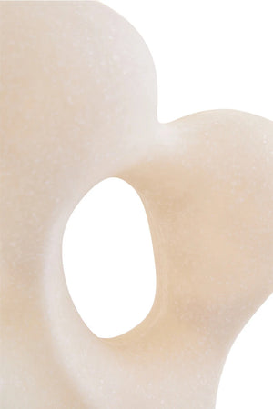 Soren White Marble Effect Organic Sculpture, shown from another angle.