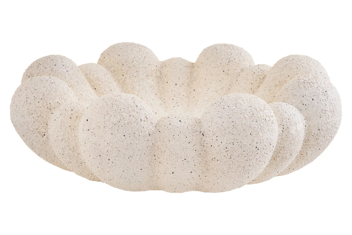 Soren Cream Bubble Design Bowl, showing the textured finish.