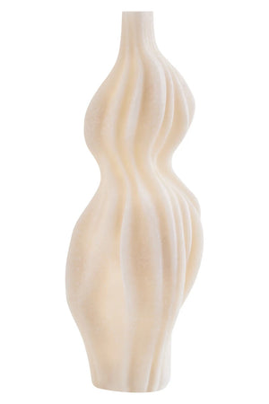 Soren White Marble Effect Organic Twist Ornament, showing the textured finish.