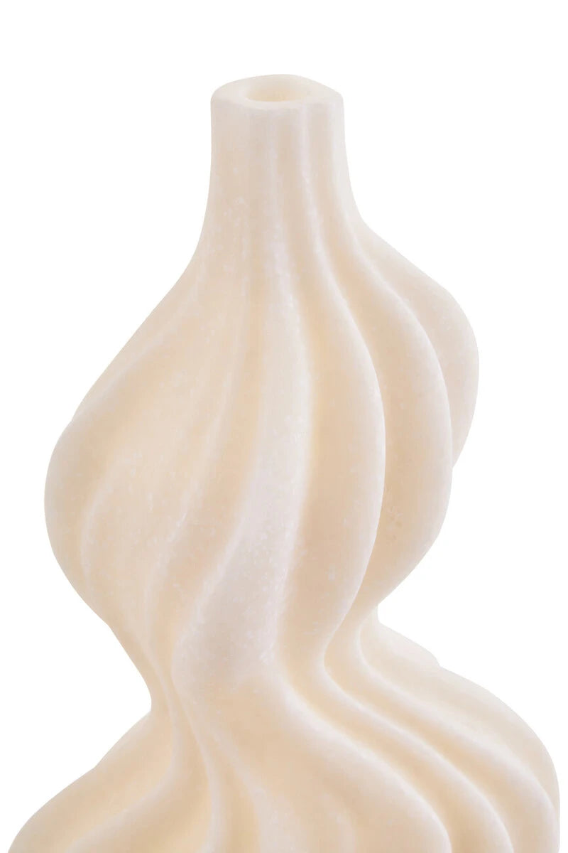 Soren White Marble Effect Organic Twist Ornament, shown from another angle.