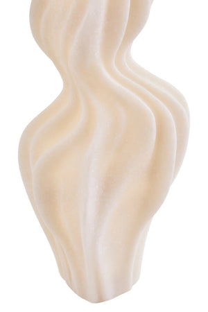 Soren White Marble Effect Organic Twist Ornament, detail of the surface finish.