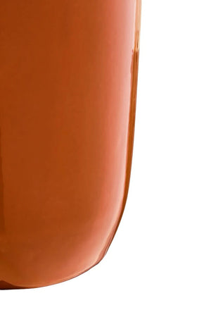 Tova Burnt Orange Tall Vase with Abstract Handles, shown from another angle.