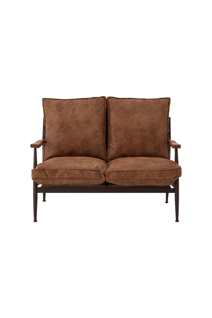 Forma Two Seater Brown Leather Sofa