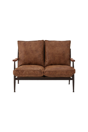 Forma Two Seater Brown Leather Sofa