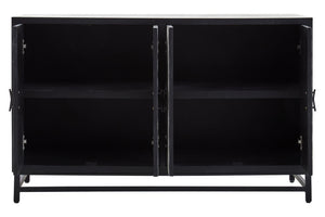 Nusa Black Rustic Chevron Four Door Sideboard