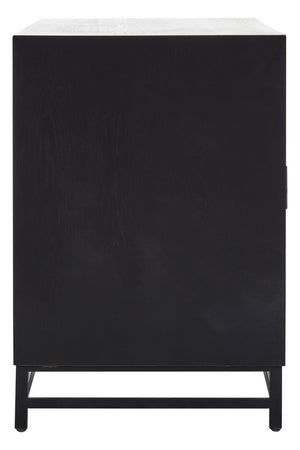 Nusa Black Rustic Chevron Four Door Sideboard