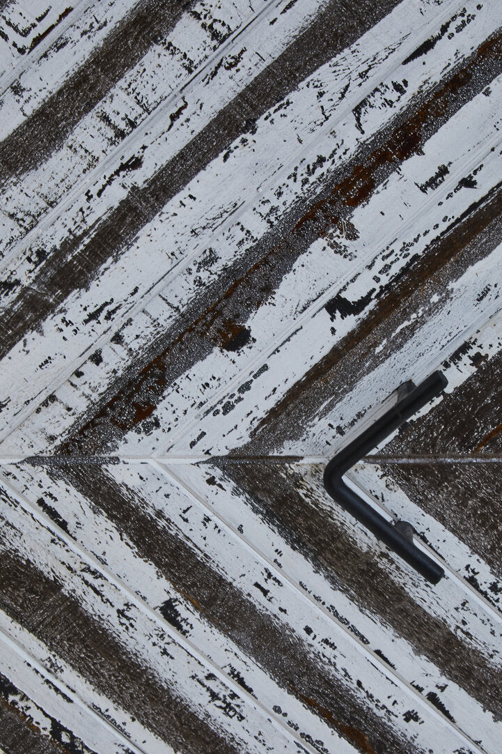 Nusa Black Rustic Chevron Four Door Sideboard