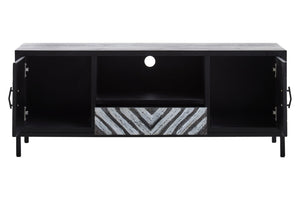 Nusa Rustic Chevron and Black Frame Media Unit