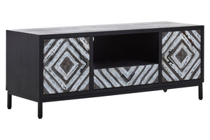 Nusa Rustic Chevron and Black Frame Media Unit