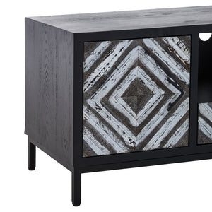 Nusa Rustic Chevron and Black Frame Media Unit